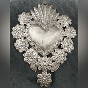 7" X 10.25" Flaming Sacred Heart, Milagro, Flaming Heart